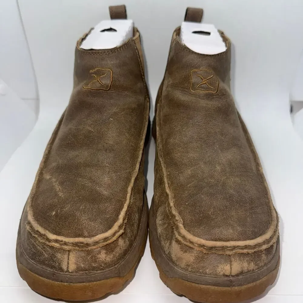 Twisted X Chelsea Driving Moc Bomber Boots Men’s US 12 Brown Leather MXCG001